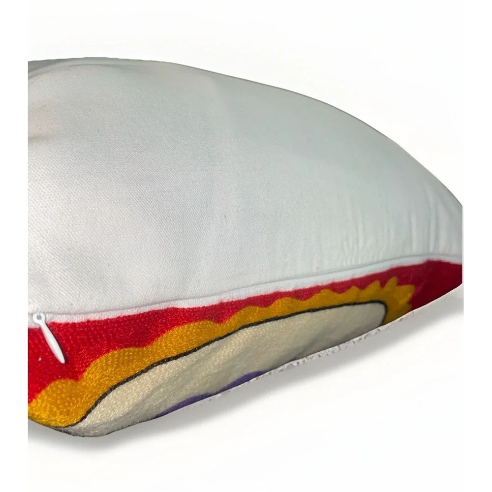 Set of 2 Frida Kahlo Embroidered Throw Pillow Down Feather 18 By 18 Pillows